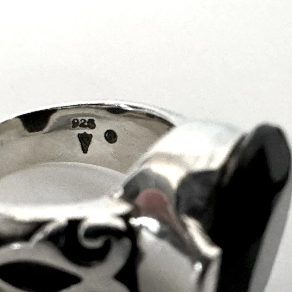 Silpada Retired R1410 Black Chalcedony Onyx Ring Size 6